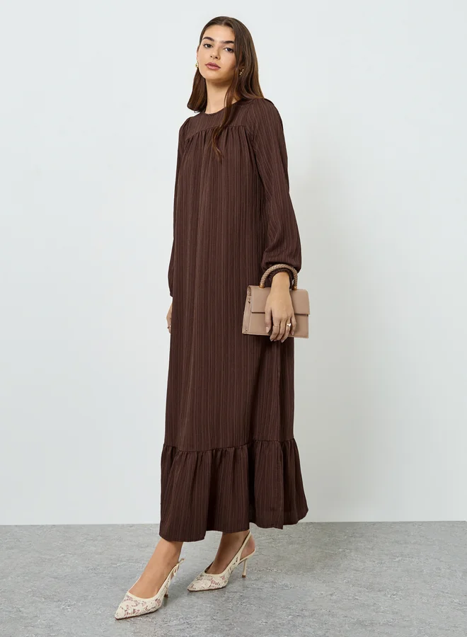 Take Two  Women Brown Textured Maxi Dress for Women | Best Price UAE